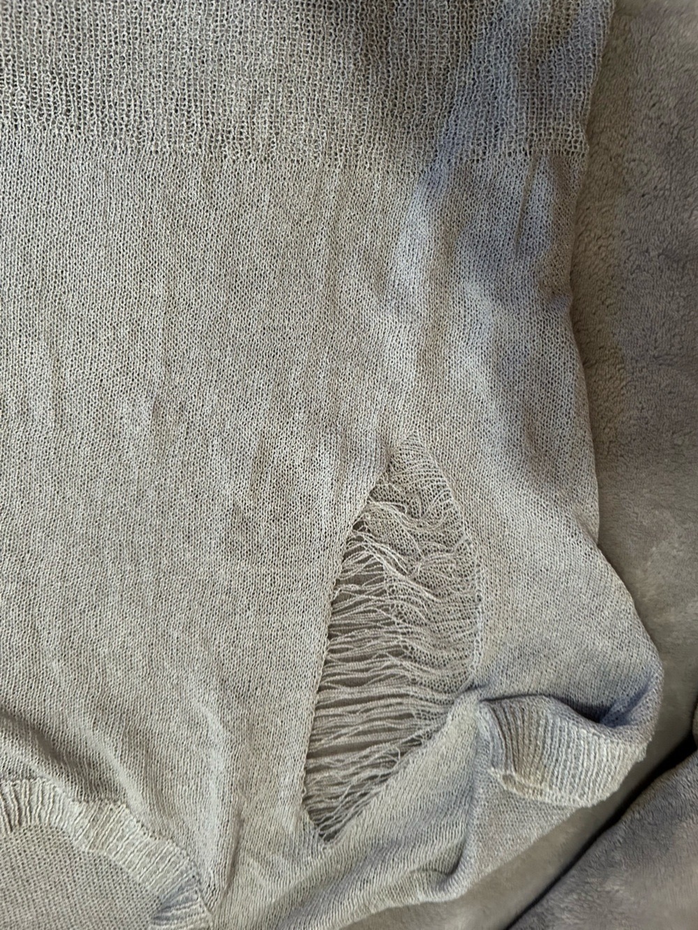 POL Gray Distressed Knit sweater - Picture 3 of 5